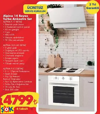 ALPİNA 14 BEYAZ TURBO ANKASTRE SET